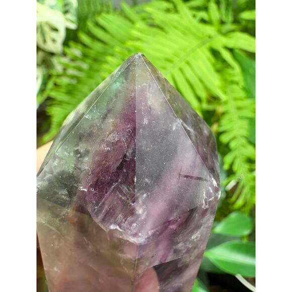 Beautiful Multi-Color Fluorite Tower with Cubic Formations - Picture 7 of 8